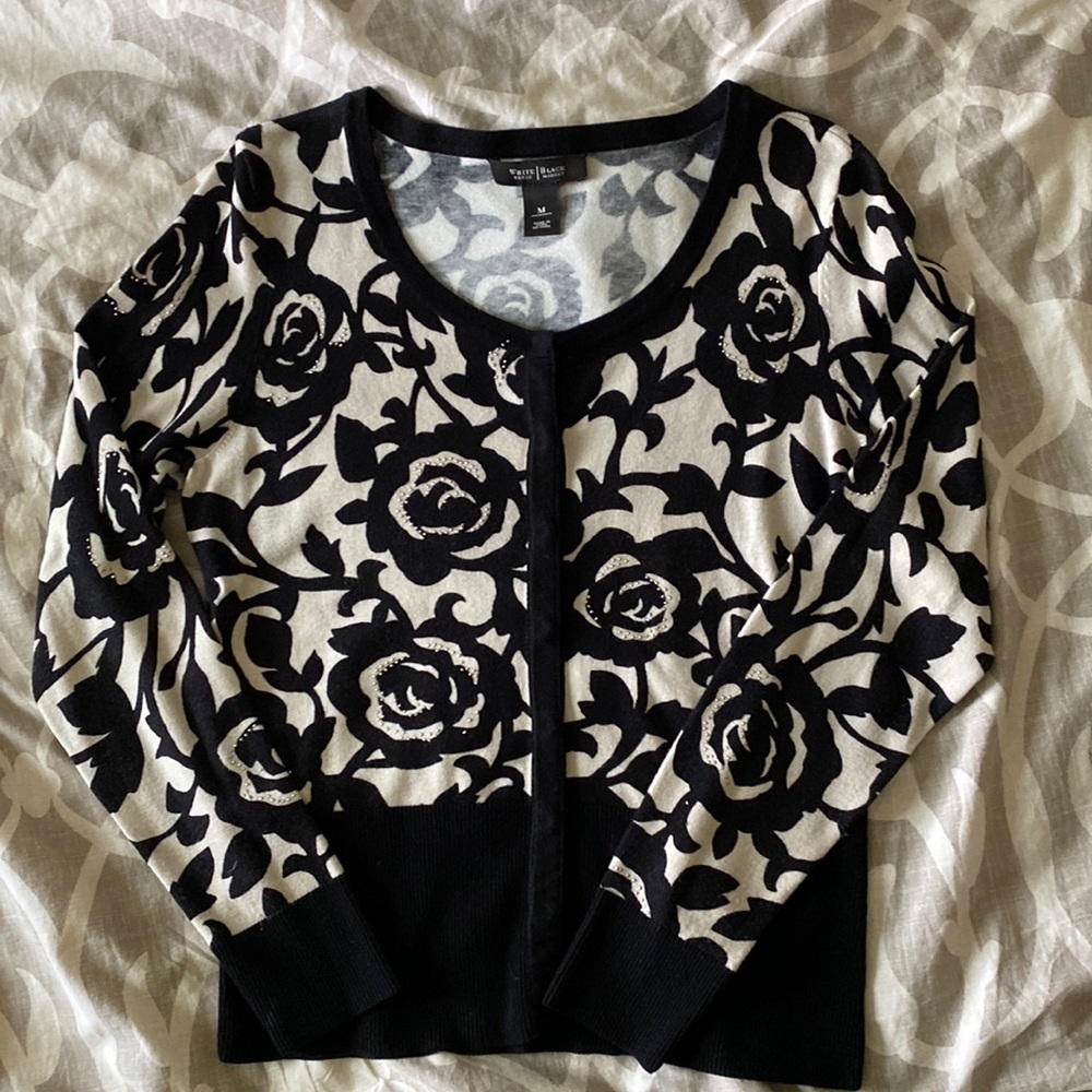 White House Black Market floral cardigan